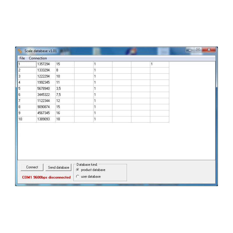 Scale database (free software)